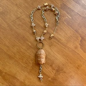 Buddha skull Y-necklace